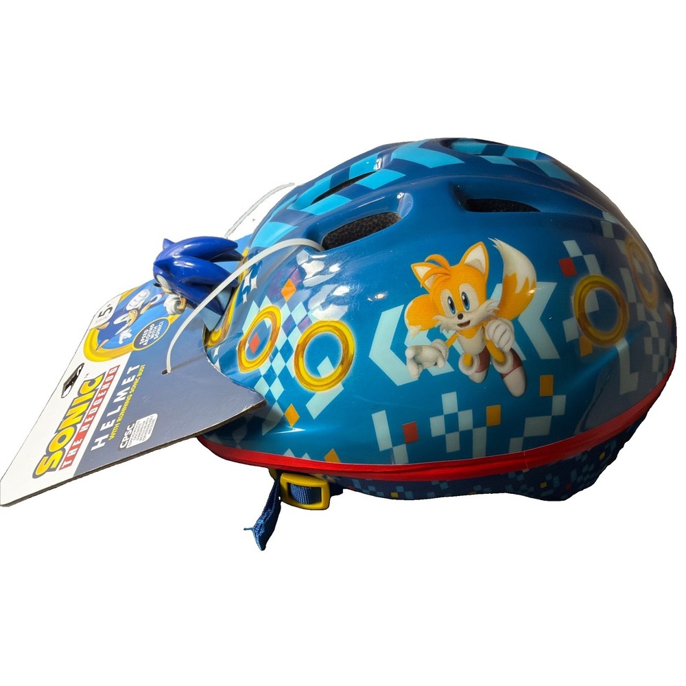 NWT Sonic The Hedgehog Kids Safety Helmet 5+ With Iconic Sonic Graphic Design